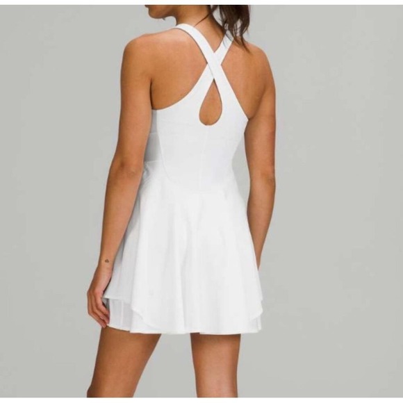 Lululemon Tennis‎ Dress White Sleeveless Crisscross Back Built-in Shorts Size 4 - Picture 3 of 9
